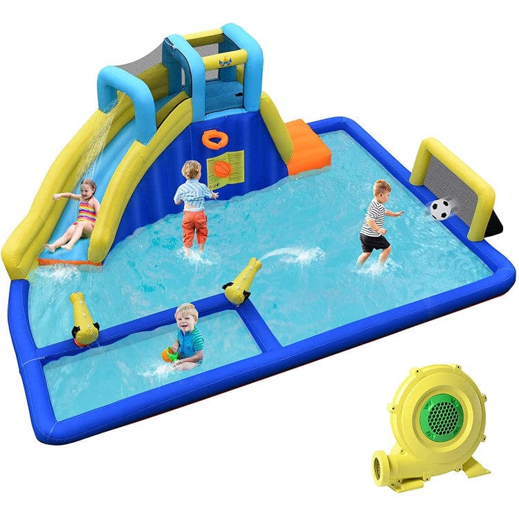 Costway 6-in-1 Inflatable Water Slides Air Blower