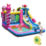 Costway Sweet Candy Inflatable Bounce House Water Slide