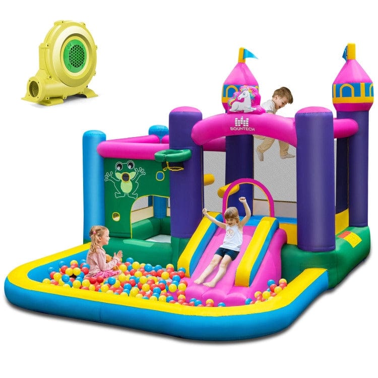 Costway 6-in-1 Kids Inflatable Unicorn-themed Bounce House