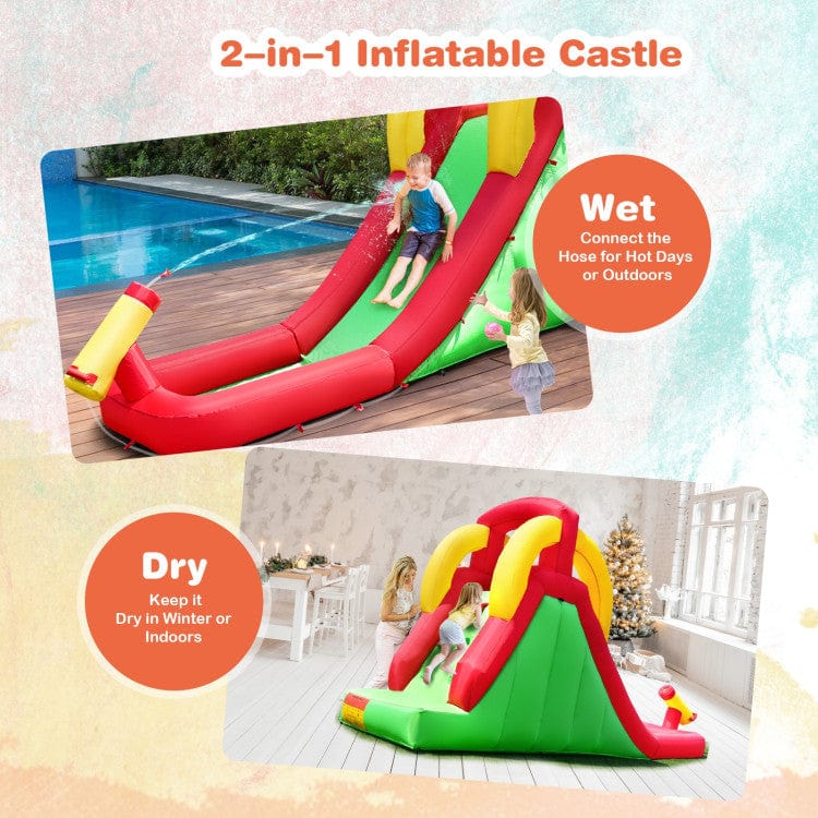 Costway Inflatable Water Slide Bounce House Climbing Wall Jumper