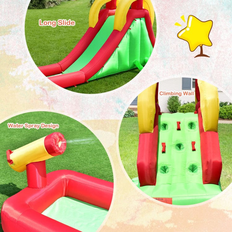 Costway Inflatable Water Slide Bounce House Climbing Wall Jumper