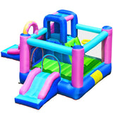 Costway Inflatable Bounce Castle Dual Slides Climbing Wall