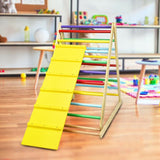 Costway Foldable Wooden Climbing Triangle Kids Climber Ladder