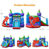 Costway Kids Inflatable Bounce House Dragon Jumping Slide Bouncer Castle