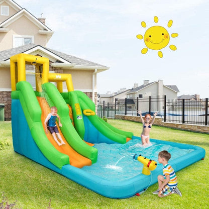 Costway Inflatable Water Park Bounce House with Climbing Wall without Blower