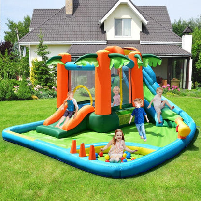 Costway 7-in-1 Inflatable Slide Bouncer with Two Slides