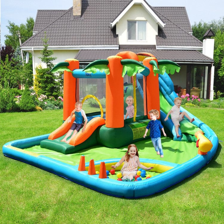 Costway 7-in-1 Inflatable Slide Bouncer Two Slides