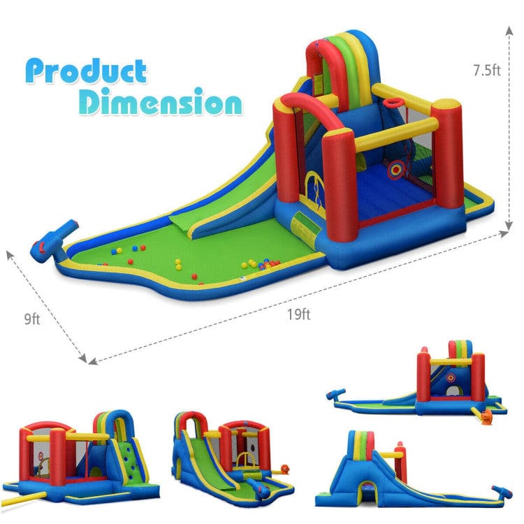 Costway Inflatable Bounce House Slide Climbing Splash Park Pool Jumping Castle