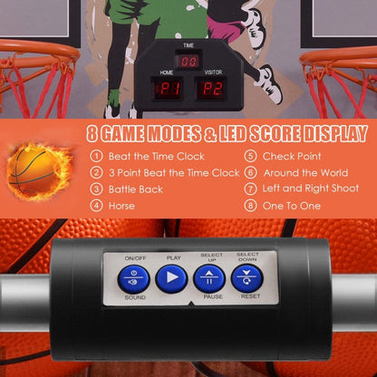 Costway Indoor Double Electronic Basketball Game with 4 Balls