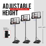 Costway Height Adjustable Portable Shatterproof Backboard Basketball Hoop 2 Nets