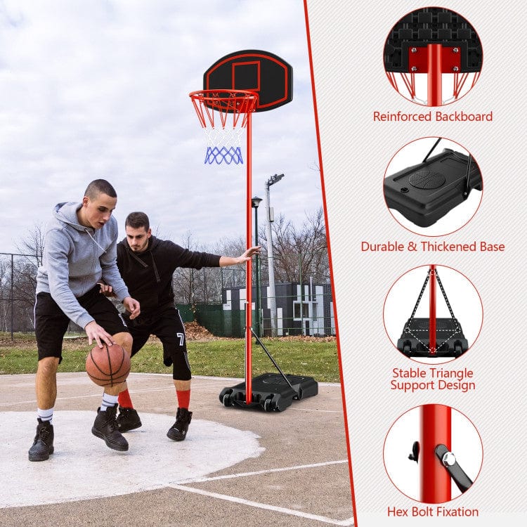 Costway Portable basketball hoop with backboard wheels