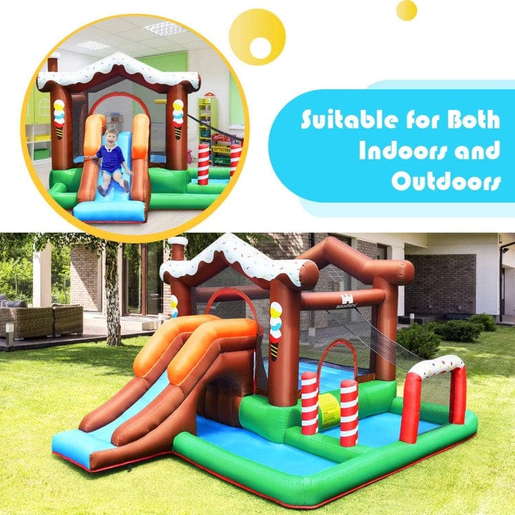 Costway Outdoor Indoor Inflatable Kids Bounce House with 480W Air Blower