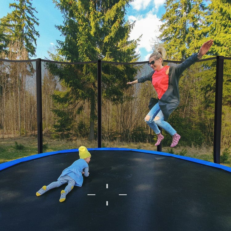 Costway 8 Feet Outdoor Trampoline Bounce Combo with Safety Closure Net Ladder