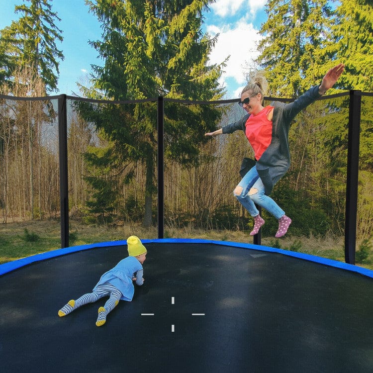 Costway 14 ft Outdoor Trampoline Bounce Combo with Safety Closure Net Ladder