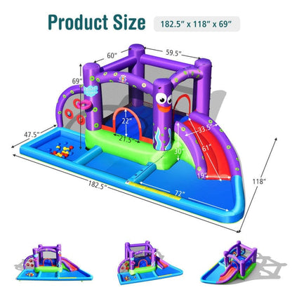 Costway Inflatable Water Slide Park Splash Pool