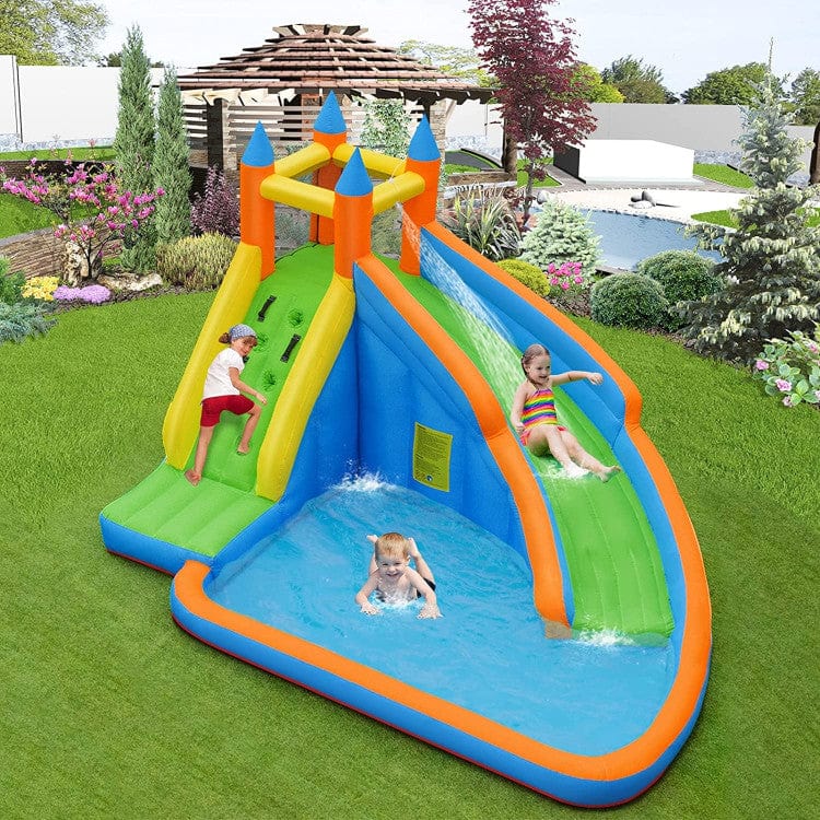 Costway Kids Inflatable Water Slide Bouncing House Carrying Bag with Blower