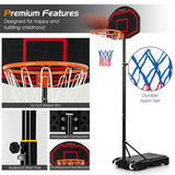 Costway Adjustable Kids' Basketball Hoop Stand Durable Net Wheels