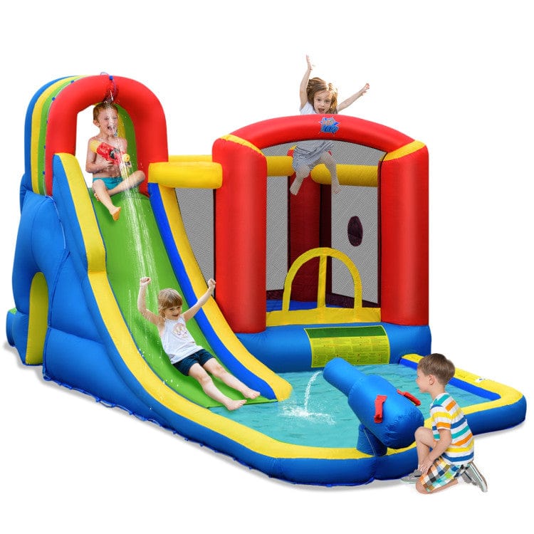 Costway Inflatable Kid Bounce House Slide Climbing Splash Park Pool Jumping Castle