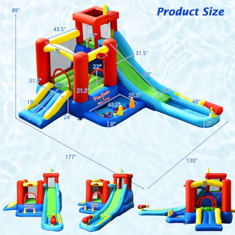 Costway 9-in-1 Inflatable Kids Water Slide Bounce House without Blower