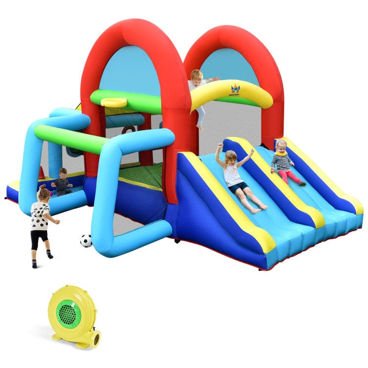 Costway Inflatable Jumping Castle Bounce House Dual Slides