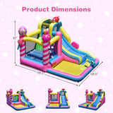 Costway Sweet Candy Inflatable Bounce House Water Slide