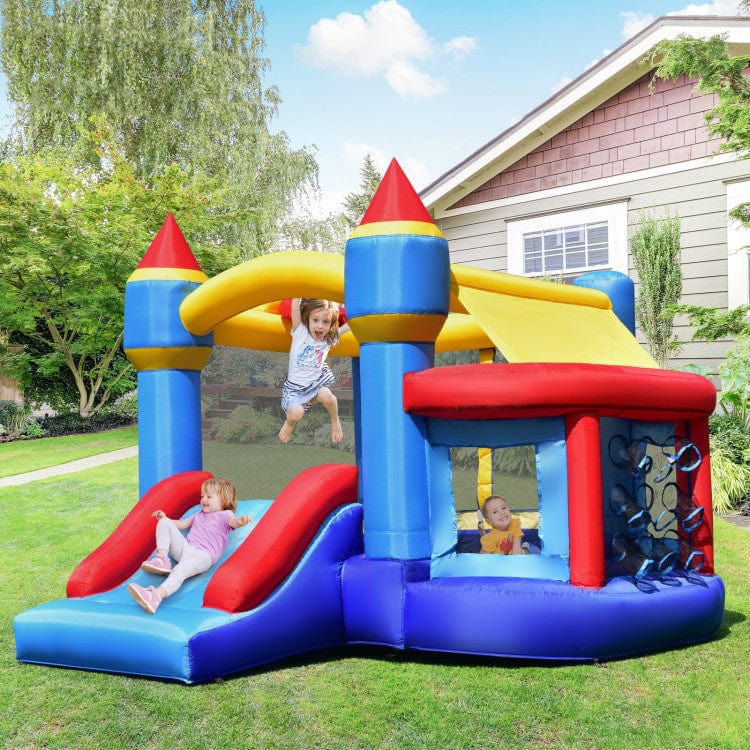 Costway Castle Slide Inflatable Bounce House Ball Pit Basketball Hoop