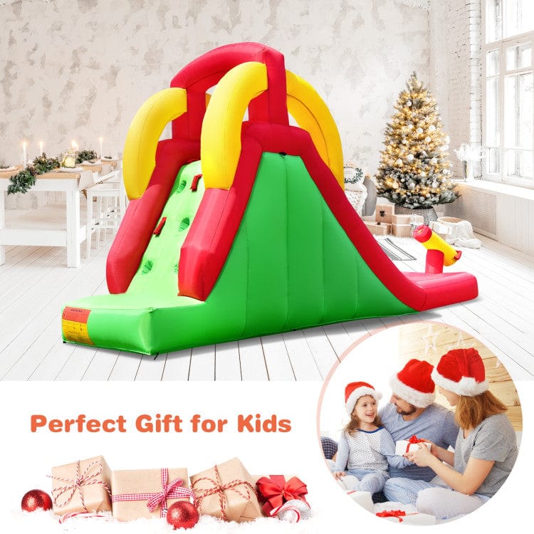Costway Inflatable Water Slide Bounce House with Climbing Wall and Jumper without Blower