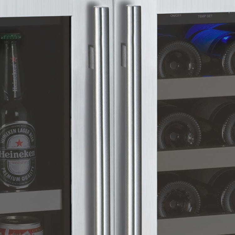 Allavino 47&quot; Wide FlexCount II Series 56 Bottle/154 Can Dual Zone Stainless Steel Side-by-Side Wine Refrigerator/Beverage Center