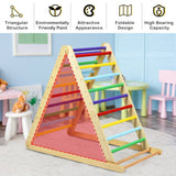 Costway Foldable Wooden Climbing Triangle Kids Climber Ladder