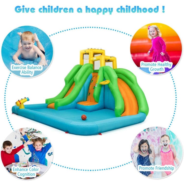 Costway Inflatable Water Park Bounce House Climbing Wall