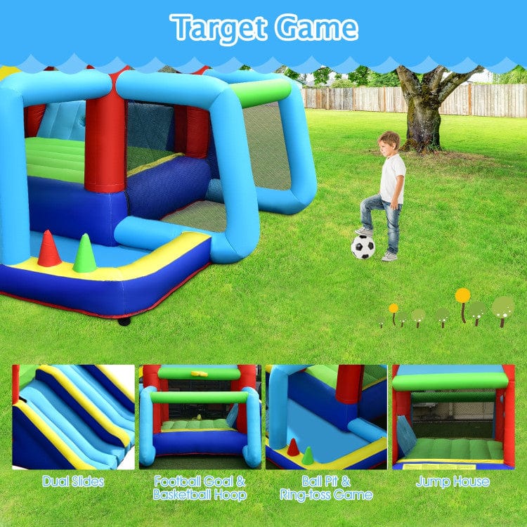 Costway Inflatable Jumping Castle Bounce House Dual Slides