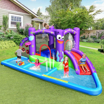 Costway Inflatable Water Slide Park Splash Pool