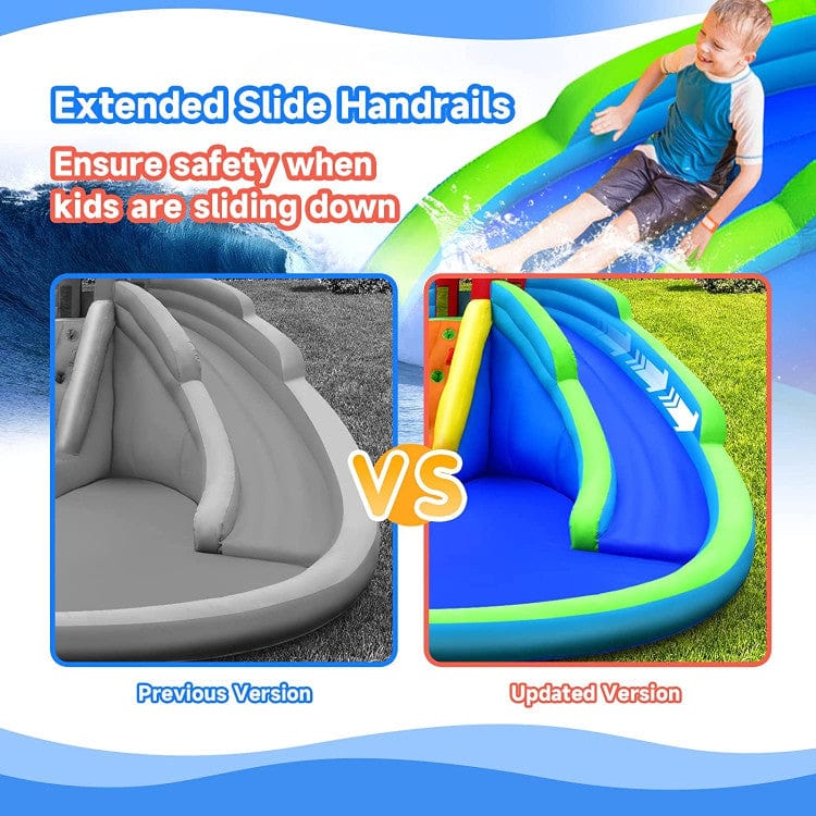 Costway Inflatable Water Park Waterslide for Kids Backyard with 780W Air Blower