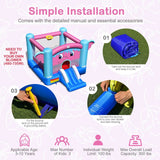 Costway 3-in-1 Elephant Theme Inflatable Castle