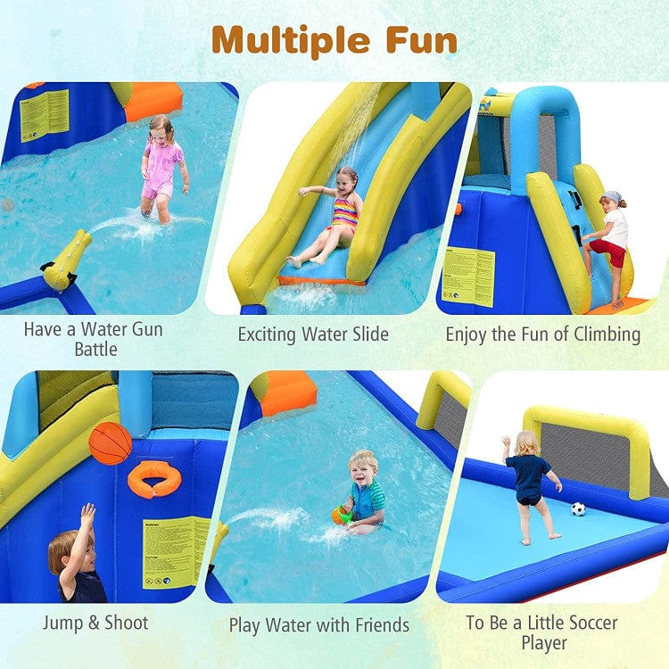 Costway 6-in-1 Inflatable Water Slides Air Blower