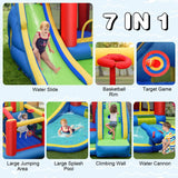 Costway Inflatable Bounce Slide Climbing Splash Park Pool Jumping Castle No Blower