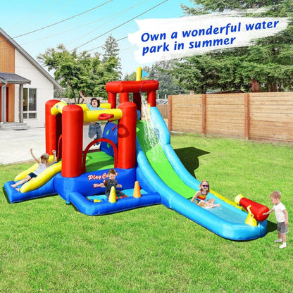 Costway 9-in-1 Inflatable Kids Water Slide Bounce House with 860W Blower