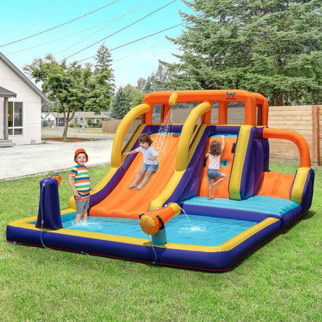 Costway 4-in-1 Kids Bounce Castle with Splash Pool