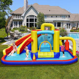 Costway 7-in-1 Inflatable Water Slide Bounce Castle Splash Pool