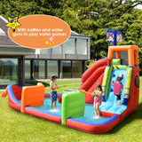 Costway 6-in-1 Kids Pirate Ship Water Slide Inflatable Bounce House