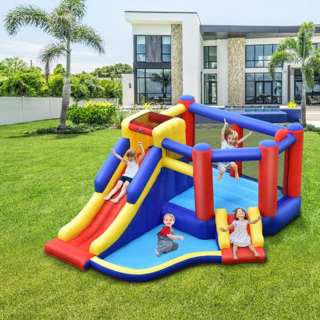 Costway Kids Inflatable Bouncy Castle Double Slides