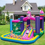 Costway 6-in-1 Kids Inflatable Unicorn-themed Bounce House