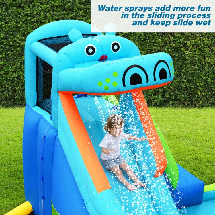 Costway Hippo Inflatable Water Slide Bounce House