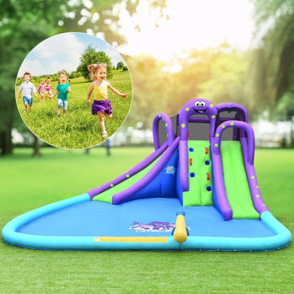 Costway Inflatable Water Park Mighty Bounce House with Pool &amp; Blower