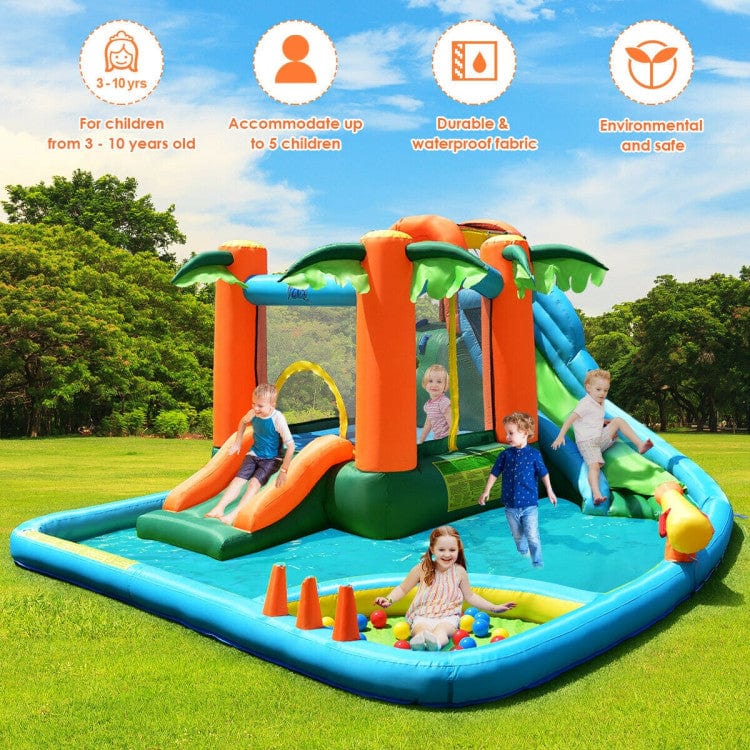 Costway 7-in-1 Inflatable Slide Bouncer with Two Slides