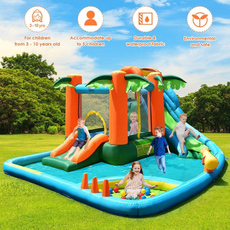 Costway 7-in-1 Inflatable Slide Bouncer Two Slides