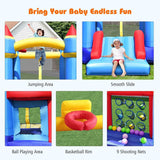 Costway Castle Slide Inflatable Bounce House Ball Pit Basketball Hoop