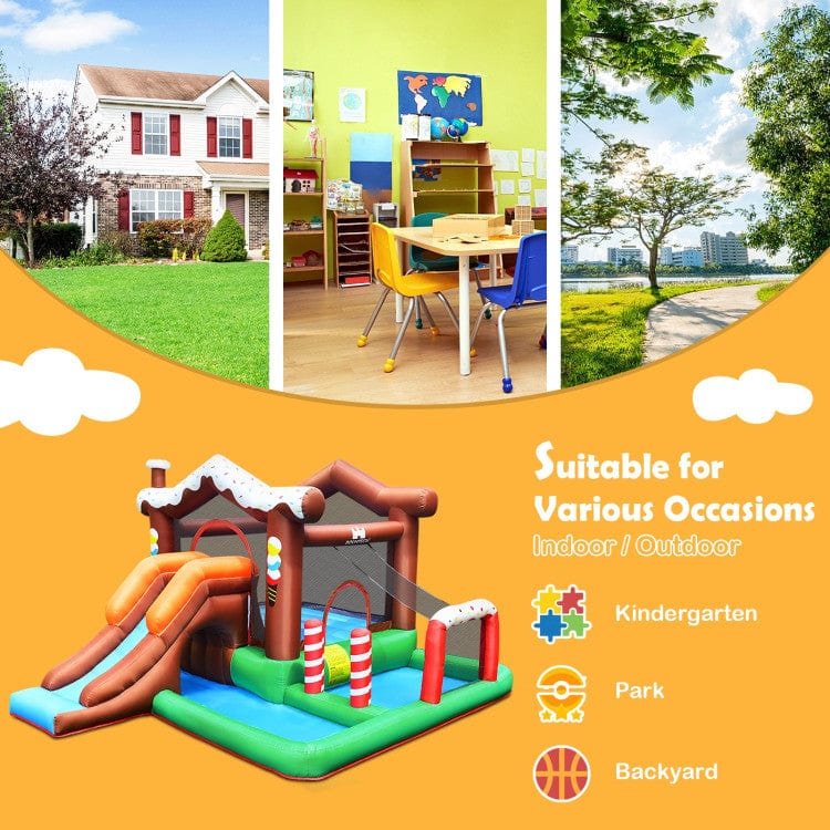 Costway Kids Inflatable Bounce House Jumping Castle Slide Climber Bouncer Without Blower