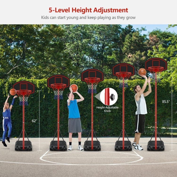 Costway Portable basketball hoop with backboard wheels