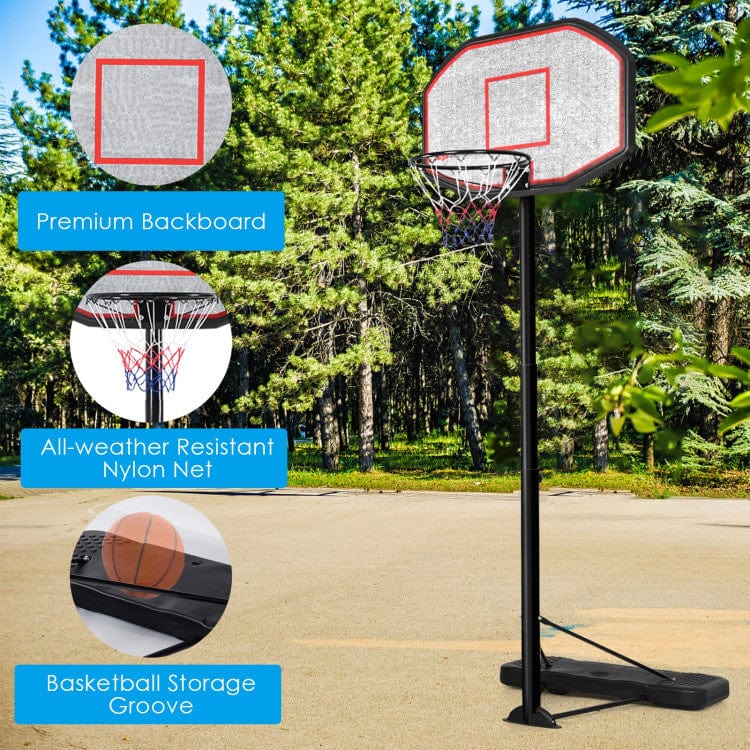 Costway 43 Inch Indoor Outdoor Height Adjustable Basketball Hoop